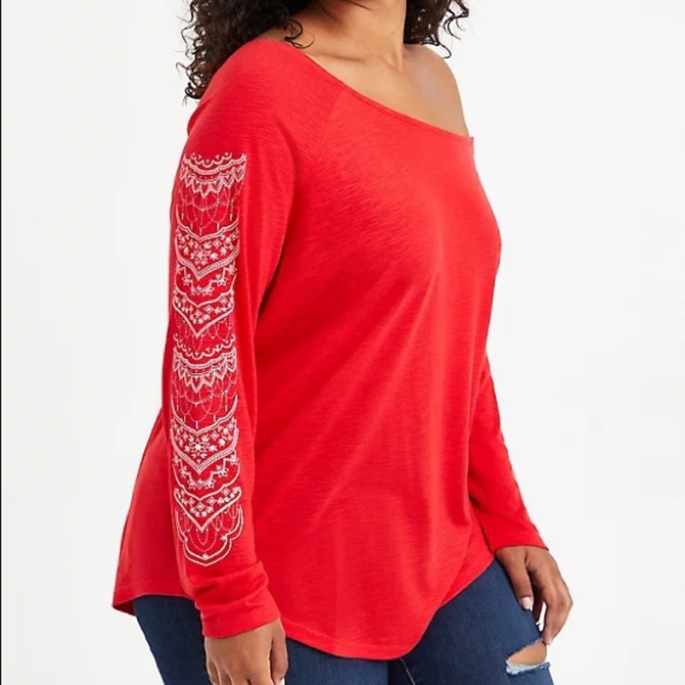 NWOT Torrid Off The Shoulder Long Sleeve Top